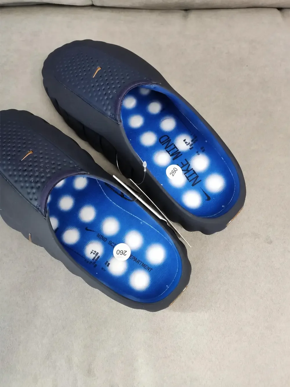 New - Men's Nike Mind 001 Blackened Blue Game Royal Slides